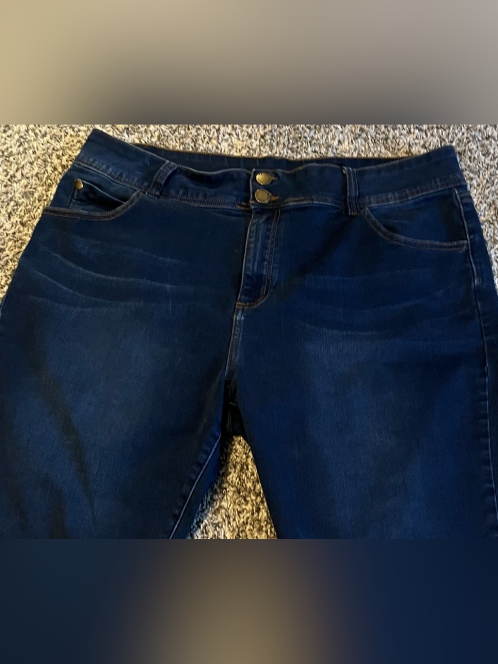 CHIC Jean shorts Dark Blue High-Rise Stretch denim